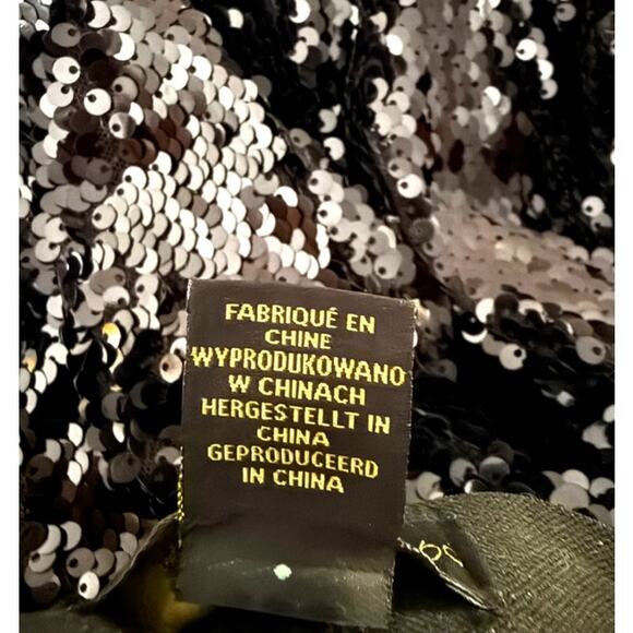 House of Harlow Sequin Black Straight Leg Pants Party Holiday Size M - Picture 6 of 6